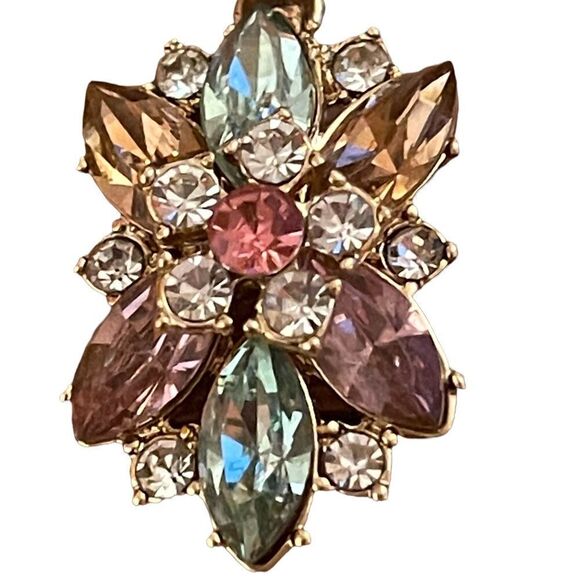 NWOT Charter Club multi colour cluster crystal lariat necklace - Picture 4 of 7